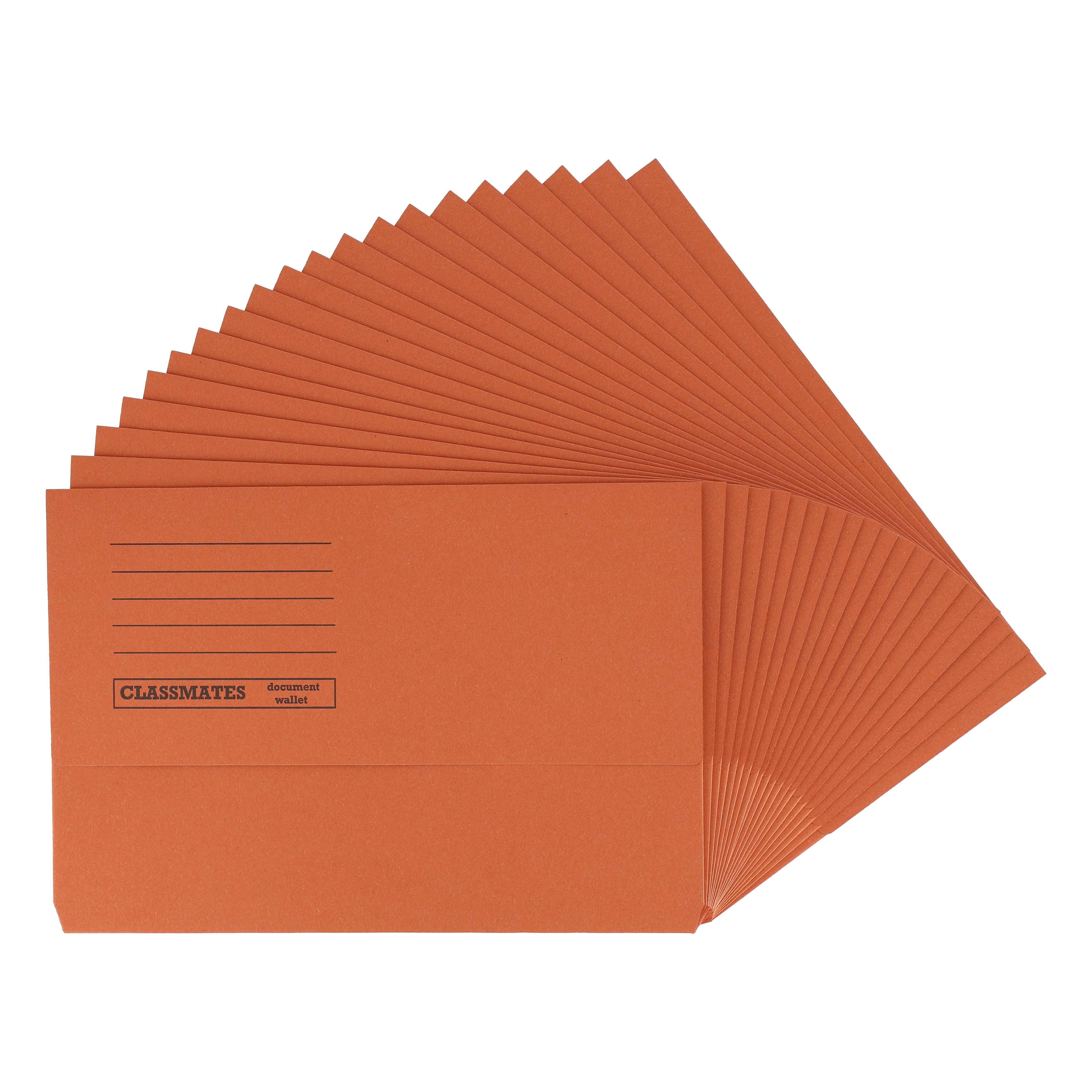 Classmates Document Wallets Orange